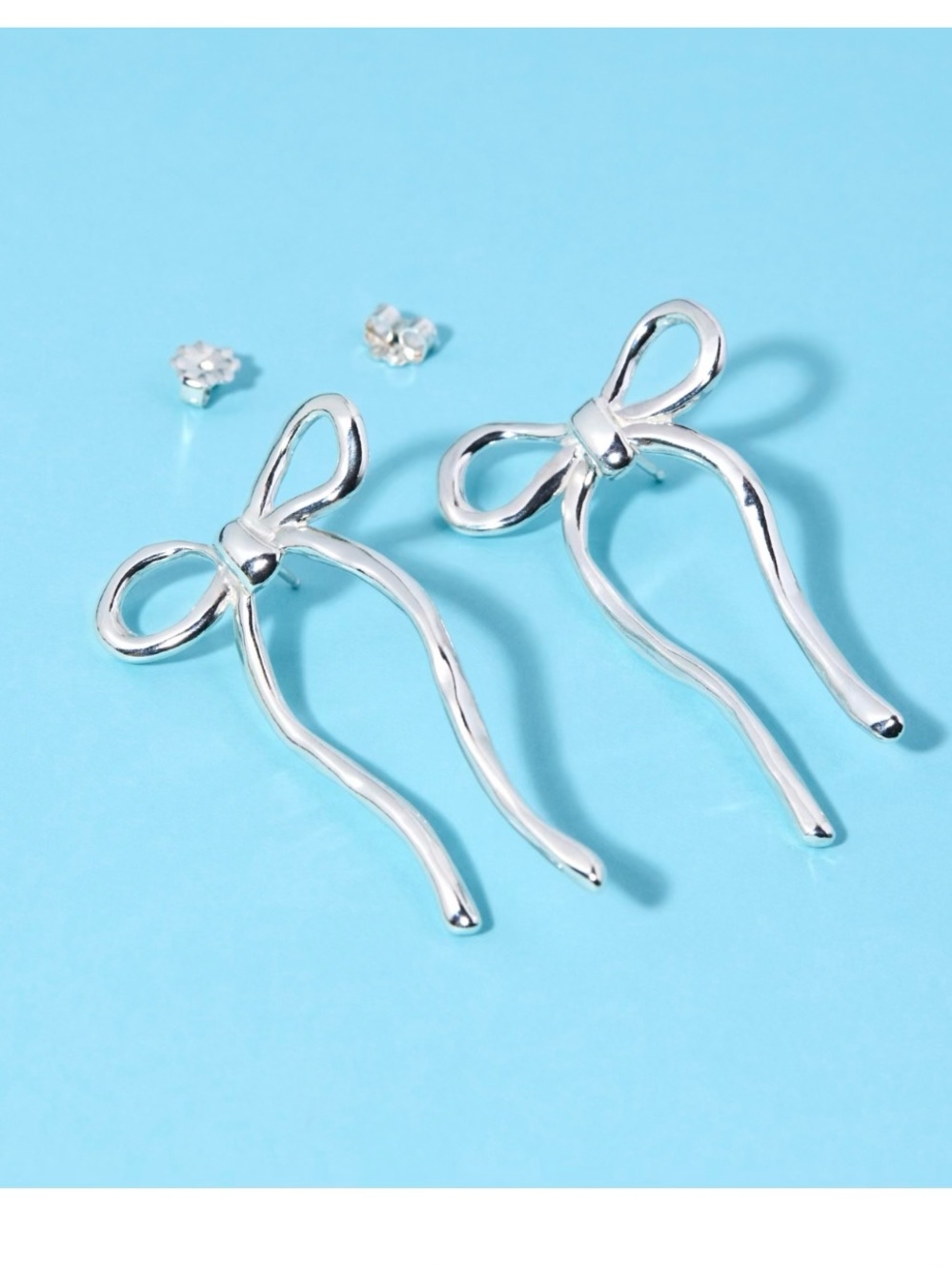 Catbird Dorothy Silver Bow Drop Earrings